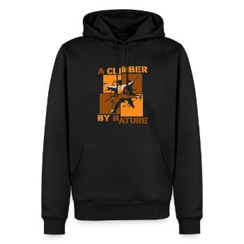 Un grimpeur par nature Escalade sportive en bloc - Sweat à capuche Premium bio Homme - noir - Devant - Nico (187cm)