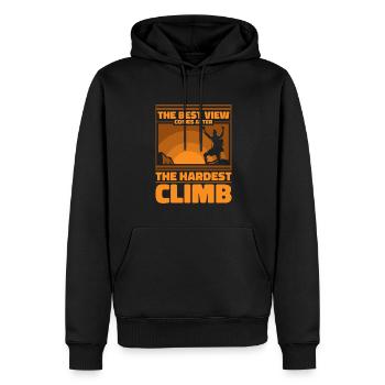 Best View Comes After The Hardest Climb Kraxler - Männer Premium Bio Hoodie - Schwarz - Vorne - Nico (187cm)