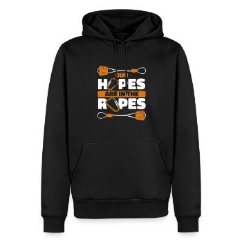 Our Hopes Are In The Ropes Speedklettern Kraxler - Männer Premium Bio Hoodie - Schwarz - Vorne - Nico (187cm)