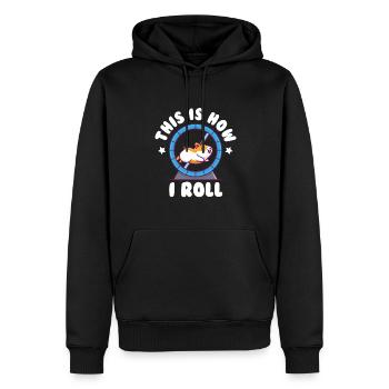 Voici comment je roule hamster doré hamster nain - Sweat à capuche Premium bio Homme - noir - Devant - Nico (187cm)