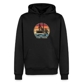 Retro Abschleppdienst Abschleppfahrzeug - Männer Premium Bio Hoodie - Schwarz - Vorne - Nico (187cm)