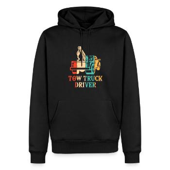 Retro Abschleppfahrzeug Abschlepper Fahrer - Männer Premium Bio Hoodie - Schwarz - Vorne - Nico (187cm)