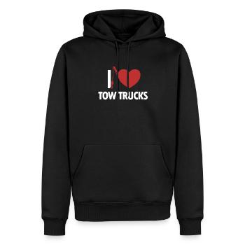 I love Tow Trucks Towing Service Tow Truck - Men’s Premium Organic Hoodie - black - Front - Nico (187cm)