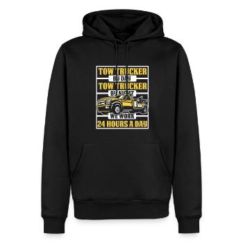 We Work 24 Hours A Day Abschlepper Fahrer - Männer Premium Bio Hoodie - Schwarz - Vorne - Nico (187cm)