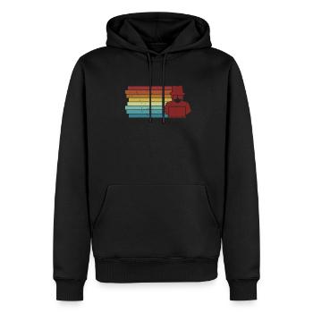 Rétro Social Engineering Phishing Sniffer Grey - Sweat à capuche Premium bio Homme - noir - Devant - Nico (187cm)