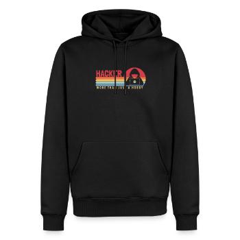 Hacker plus qu’un passe-temps d’ingénierie sociale - Sweat à capuche Premium bio Homme - noir - Devant - Nico (187cm)