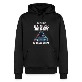 Hacker Stereotype is Based On Me Phishing Sniffer - Männer Premium Bio Hoodie - Schwarz - Vorne - Nico (187cm)