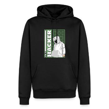 Je suis un hacker Ingénierie sociale Phishing Sniffer - Sweat à capuche Premium bio Homme - noir - Devant - Nico (187cm)
