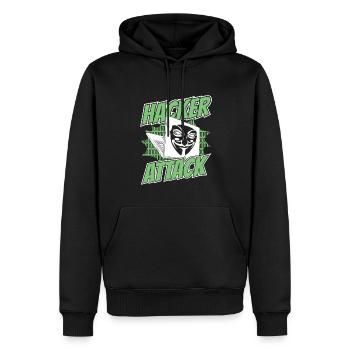 Attaque de hacker Social Engineering Phishing Sniffer - Sweat à capuche Premium bio Homme - noir - Devant - Nico (187cm)