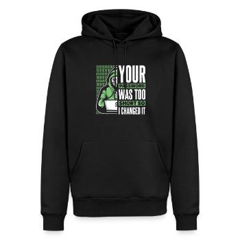 Votre mot de passe était trop court Phishing Sniffer Grey - Sweat à capuche Premium bio Homme - noir - Devant - Nico (187cm)