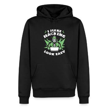 Je fais paraître le piratage facile Sniffer Social - Sweat à capuche Premium bio Homme - noir - Devant - Nico (187cm)