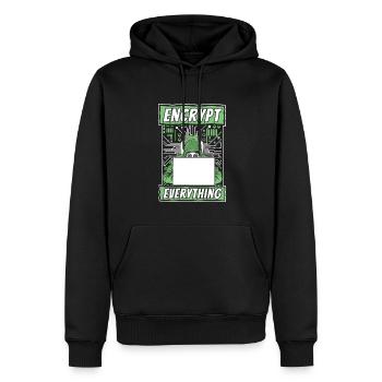 Encrypt Everything Phishing Sniffer Grey Hat - Men’s Premium Organic Hoodie - black - Front - Nico (187cm)
