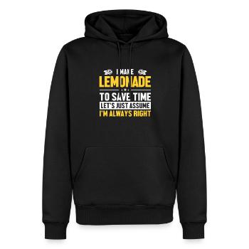 Faire de la limonade Supposons que j’ai raison Limonade - Sweat à capuche Premium bio Homme - noir - Devant - Nico (187cm)