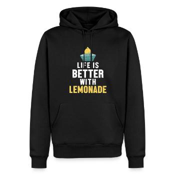 La vie est meilleure avec Lemonade Lemonade - Sweat à capuche Premium bio Homme - noir - Devant - Nico (187cm)