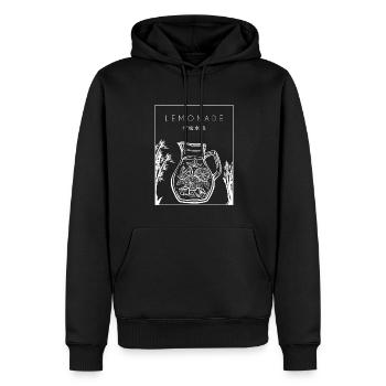 Limonade chinoise Hanzi Limonade Patron - Sweat à capuche Premium bio Homme - noir - Devant - Nico (187cm)