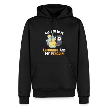 La limonade et mes amoureux de la limonade Pingouin - Sweat à capuche Premium bio Homme - noir - Devant - Nico (187cm)