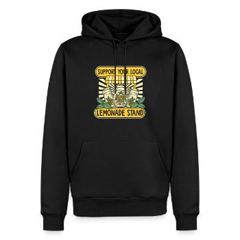 Soutenez votre stand de limonade local Limonade - Sweat à capuche Premium bio Homme - noir - Devant - Nico (187cm)