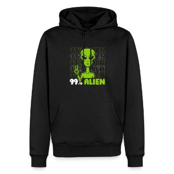 99% Alien Conspiracy Alien Ufo Alien - Men’s Premium Organic Hoodie - black - Front - Nico (187cm)