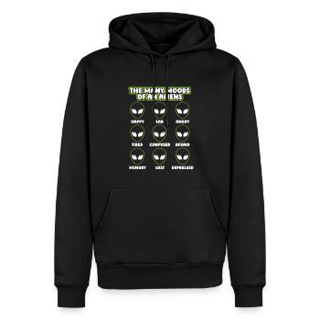 Les nombreuses humeurs d’un OVNI extraterrestre extraterrestre - Sweat à capuche Premium bio Homme - noir - Devant - Nico (187cm)