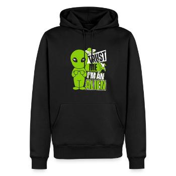 Croyez-moi, je suis une conspiration extraterrestre d’ovnis - Sweat à capuche Premium bio Homme - noir - Devant - Nico (187cm)
