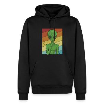 Ufo Conspiracy Außerirdischer - Männer Premium Bio Hoodie - Schwarz - Vorne - Nico (187cm)