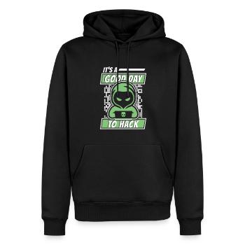 C’est une bonne journée pour pirater l’ingénierie sociale - Sweat à capuche Premium bio Homme - noir - Devant - Nico (187cm)