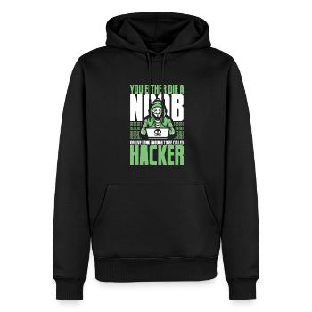 Live Long Enough To Be Called Hacker Sniffer - Männer Premium Bio Hoodie - Schwarz - Vorne - Nico (187cm)