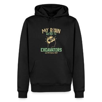 My Brain is 95% Excavators Excavator Seilbagger - Männer Premium Bio Hoodie - Schwarz - Vorne - Nico (187cm)
