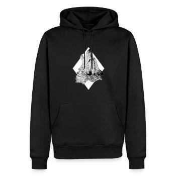 Propriétaire de chien mâle à quatre pattes Wauwau Wolfhound - Sweat à capuche Premium bio Homme - noir - Devant - Nico (187cm)