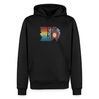 Animal rétro à pointes Hystricidae nord-américains - Sweat à capuche Premium bio Homme - noir - Devant - Nico (187cm)