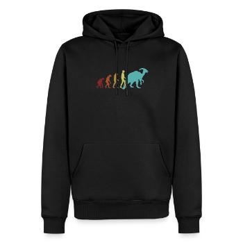Parasaurolophus Evolution Dinosaur Lover - Men’s Premium Organic Hoodie - black - Front - Nico (187cm)