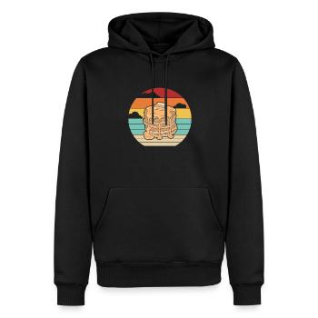Recettes rétro Flapjack Griddlecake Lover Pancake - Sweat à capuche Premium bio Homme - noir - Devant - Nico (187cm)