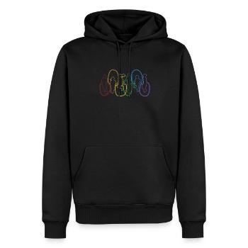 Saut à la corde LGBT Arc-en-ciel Saut Vitesse de saut - Sweat à capuche Premium bio Homme - noir - Devant - Nico (187cm)
