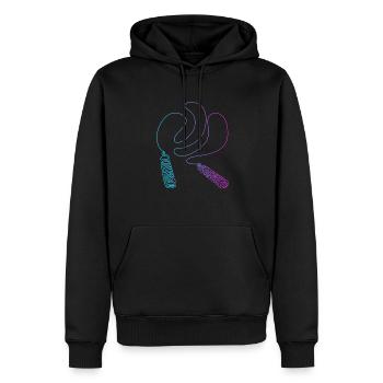 Vitesse de saut à sauter corde à sauter professionnelle - Sweat à capuche Premium bio Homme - noir - Devant - Nico (187cm)