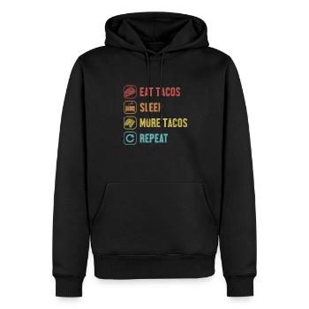 Manger des tacos de sommeil Répéter Hard Shell Al Pastor - Sweat à capuche Premium bio Homme - noir - Devant - Nico (187cm)