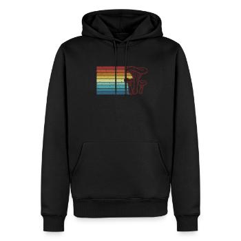 Rétro cueillette Champignon d’identification de la recherche de nourriture - Sweat à capuche Premium bio Homme - noir - Devant - Nico (187cm)