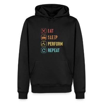 Essen, Schlafen, Wiederholen Sie Luftakrobatengymnastik - Männer Premium Bio Hoodie - Schwarz - Vorne - Nico (187cm)