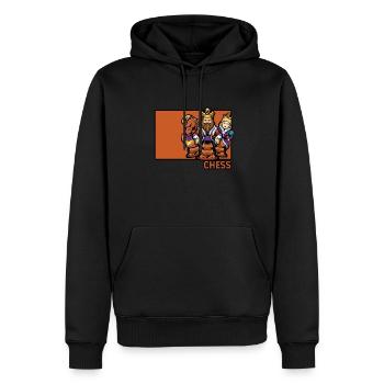 Chess Doodle Chinesischer Hanzi-Dame-Spieler - Männer Premium Bio Hoodie - Schwarz - Vorne - Nico (187cm)