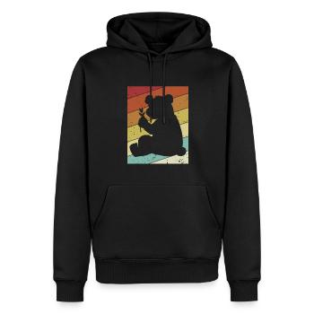 Retro Pandabär Ailuropoda Melanoleuca Freund - Männer Premium Bio Hoodie - Schwarz - Vorne - Nico (187cm)