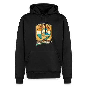 La vie est meilleure pendant les jours de vent Sports nautiques - Sweat à capuche Premium bio Homme - noir - Devant - Nico (187cm)