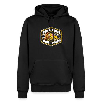 Will Code For Pizza Developer Coder Programmer - Men’s Premium Organic Hoodie - black - Front - Nico (187cm)