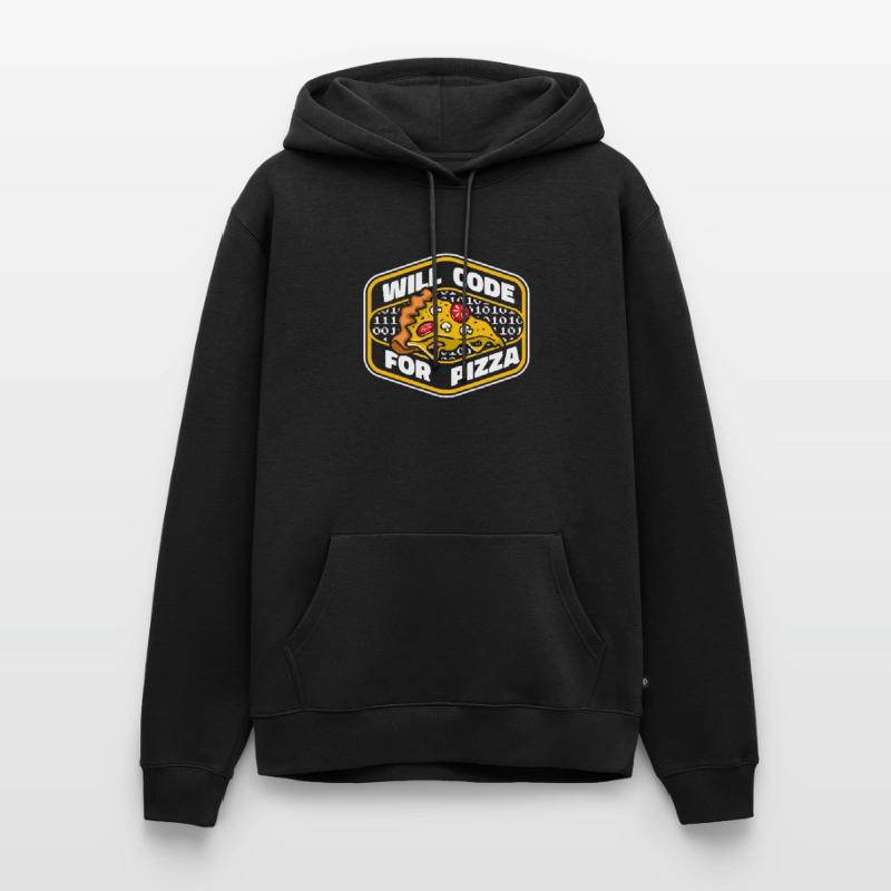 Will Code For Pizza Developer Coder Programmierer Männer Premium Bio Hoodie