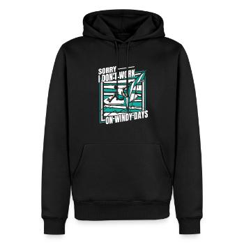 I Don't Work On Windy Days Wassersport Surfer - Männer Premium Bio Hoodie - Schwarz - Vorne - Nico (187cm)