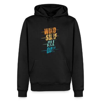 Planche à voile Toute la journée Sports nautiques Surfeurs Surfeurs - Sweat à capuche Premium bio Homme - noir - Devant - Nico (187cm)