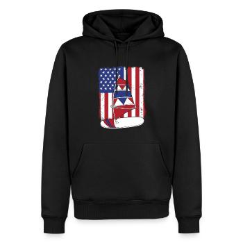 Planche à voile Drapeau américain Wellenreiter Surfer - Sweat à capuche Premium bio Homme - noir - Devant - Nico (187cm)