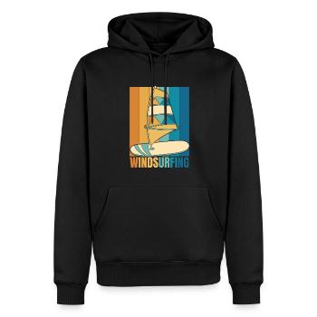 Retro Sports nautiques Surfeurs Surfeurs Planche à voile - Sweat à capuche Premium bio Homme - noir - Devant - Nico (187cm)