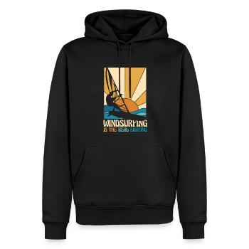 Windsurfing Is The Real Surfing Wassersport - Männer Premium Bio Hoodie - Schwarz - Vorne - Nico (187cm)