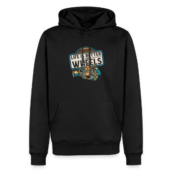 La vie est meilleure sur trois roues à trois roues - Sweat à capuche Premium bio Homme - noir - Devant - Nico (187cm)
