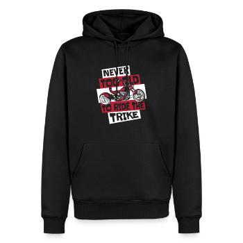 Jamais trop vieux pour conduire le tricycle à trois roues - Sweat à capuche Premium bio Homme - noir - Devant - Nico (187cm)