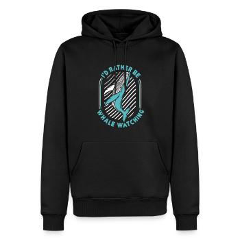 Je préfère observer les cétacés cachalots des baleines - Sweat à capuche Premium bio Homme - noir - Devant - Nico (187cm)